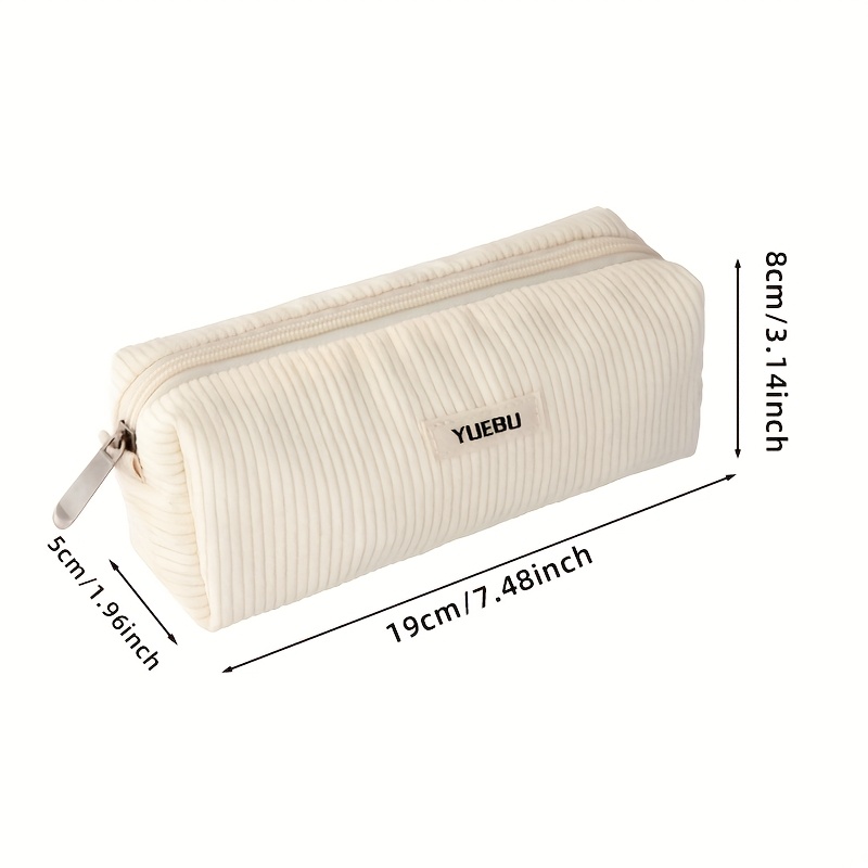 TEMU New Retro Corduroy Solid Color Pencil Case, Coin Purse, Artistic Minimalist Cosmetic Bag, High School Student Storage Bag