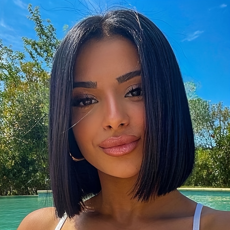 women's natural hair bob wig 150% high density Temu Mauritius