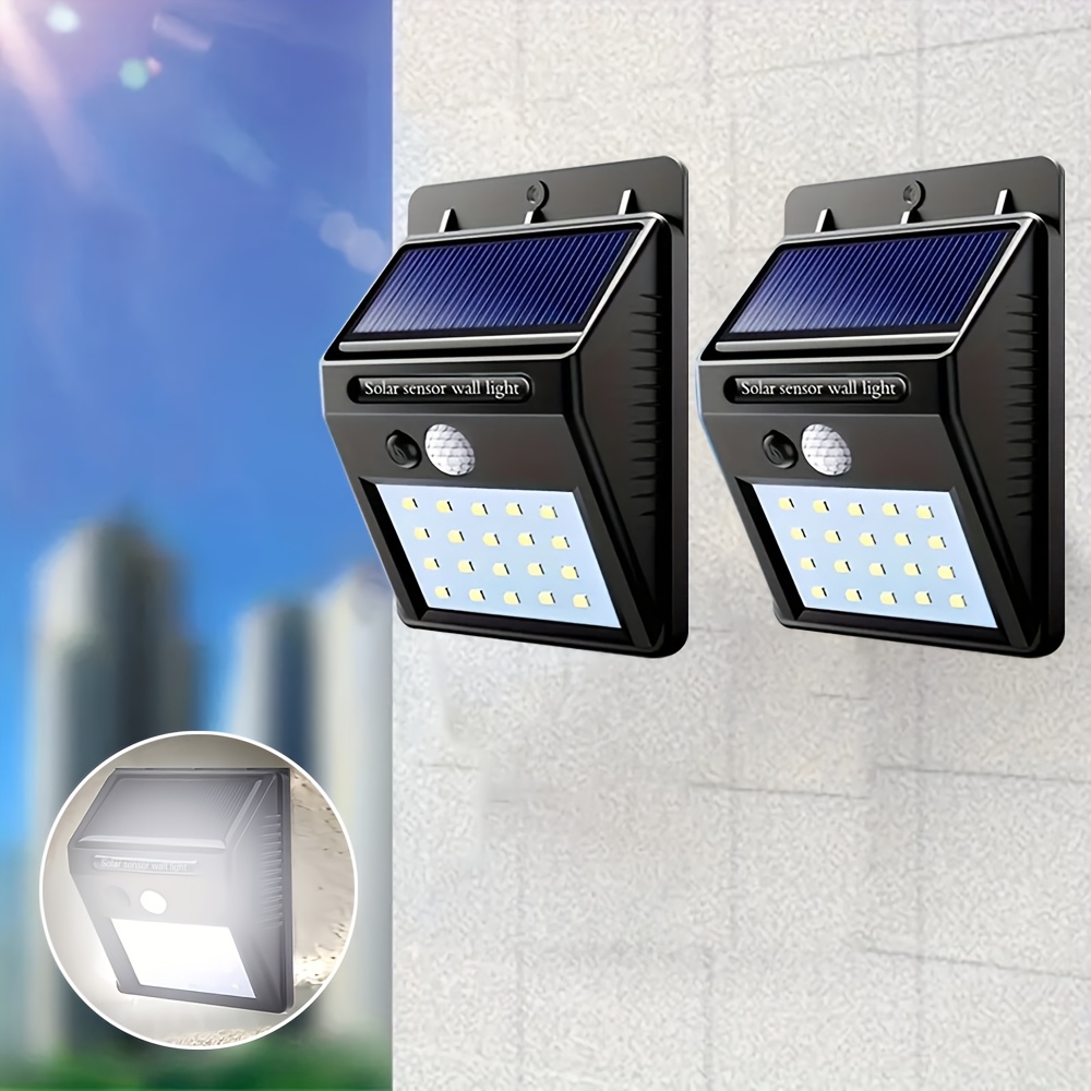 2 pack led solar exterior wall lights solar motion sensor wall lamps ideal for outdoor lighting gardens patios decks yards and   outdoor lighting motion sensor auto on outdoor solar lights