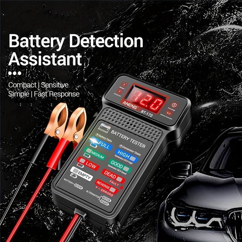 

12v Car Battery Tester Led - Battery For , Abs , No Battery Required, Electrician's Tool