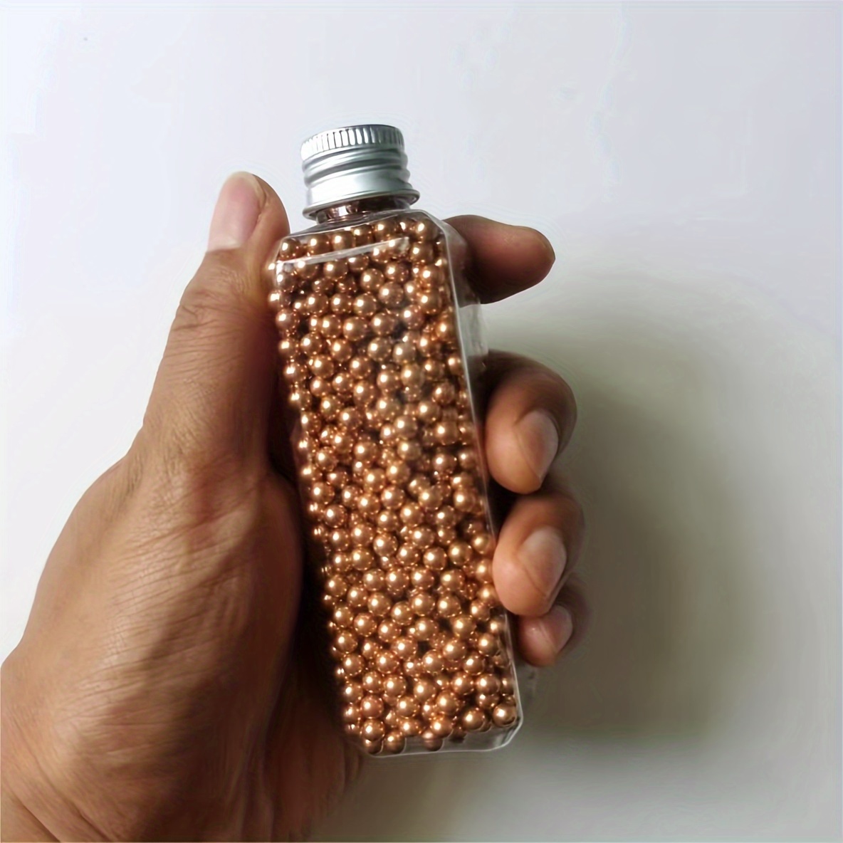 

1200pcs/bottle, 4.5mm/0.177in Copper-plated Steel Balls, Precision Steel Balls, Smooth Surface