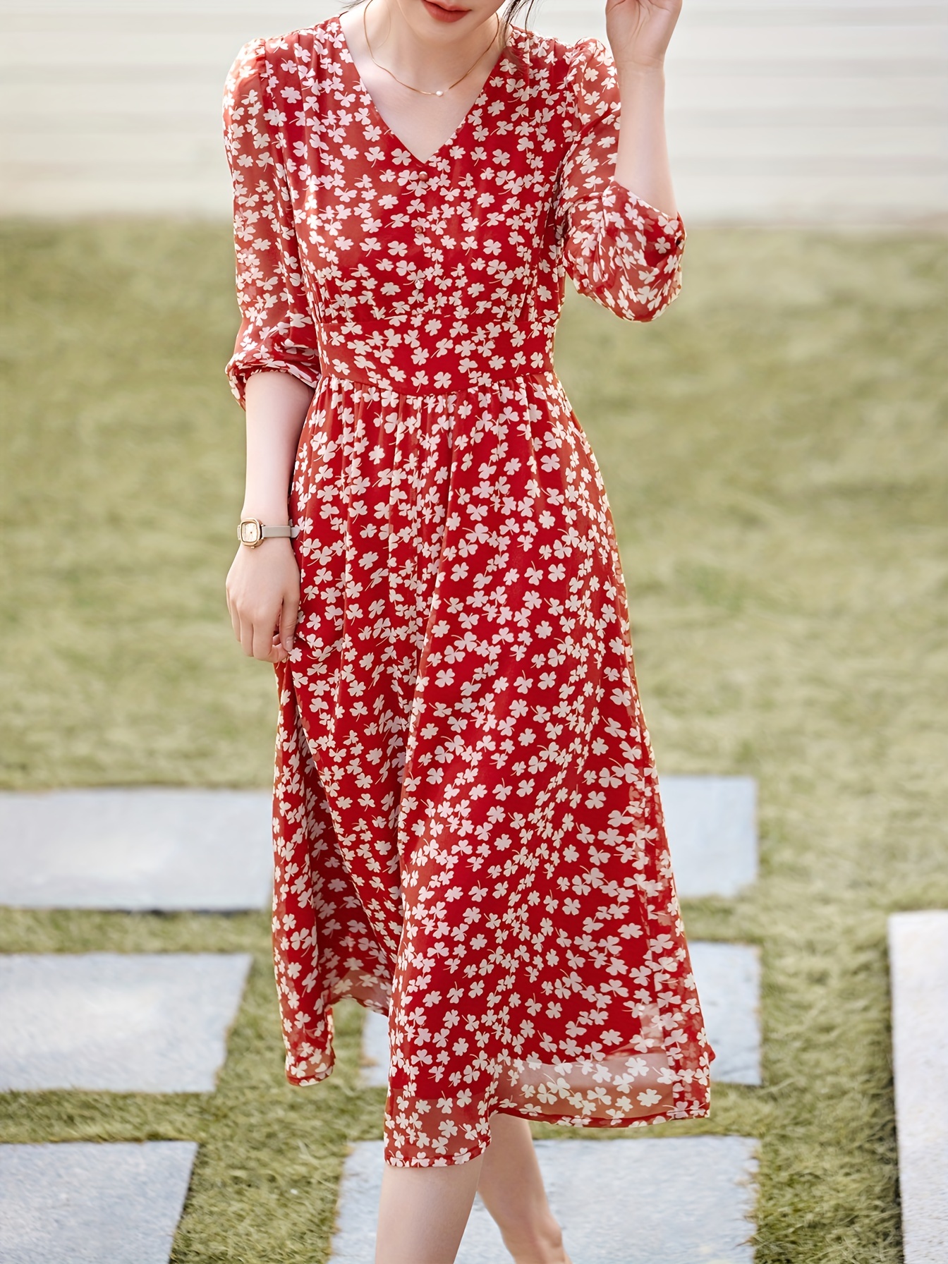 red flower summer dress Flirty Red Floral Print Dress - Floral Mini Dress - Sundress