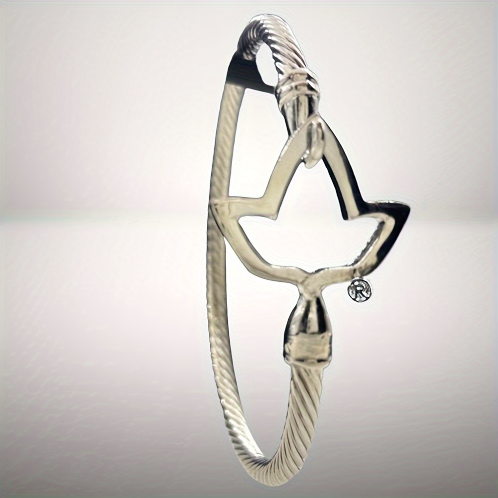 

Elegant Leaf Design Bangle Bracelet - Adjustable, Fashionable Alloy For Everyday Wear & Gifting