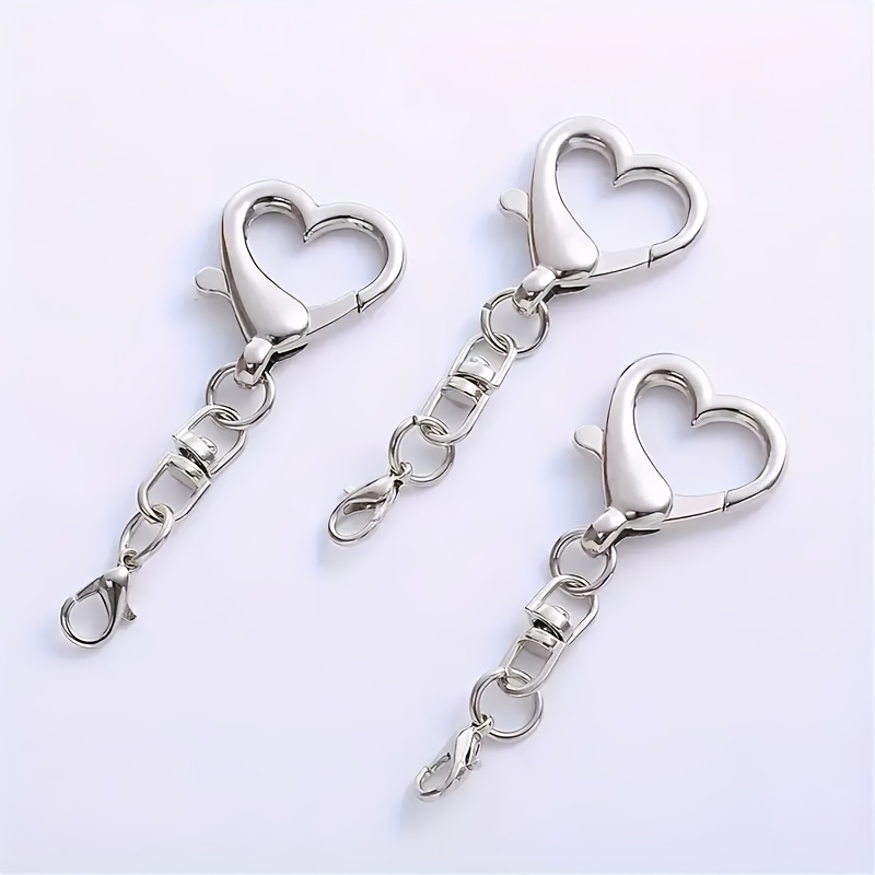 pack of 10 durable stainless   keychain clips   heart keyrings for handbags sewing crafts zips and diy projects no power required