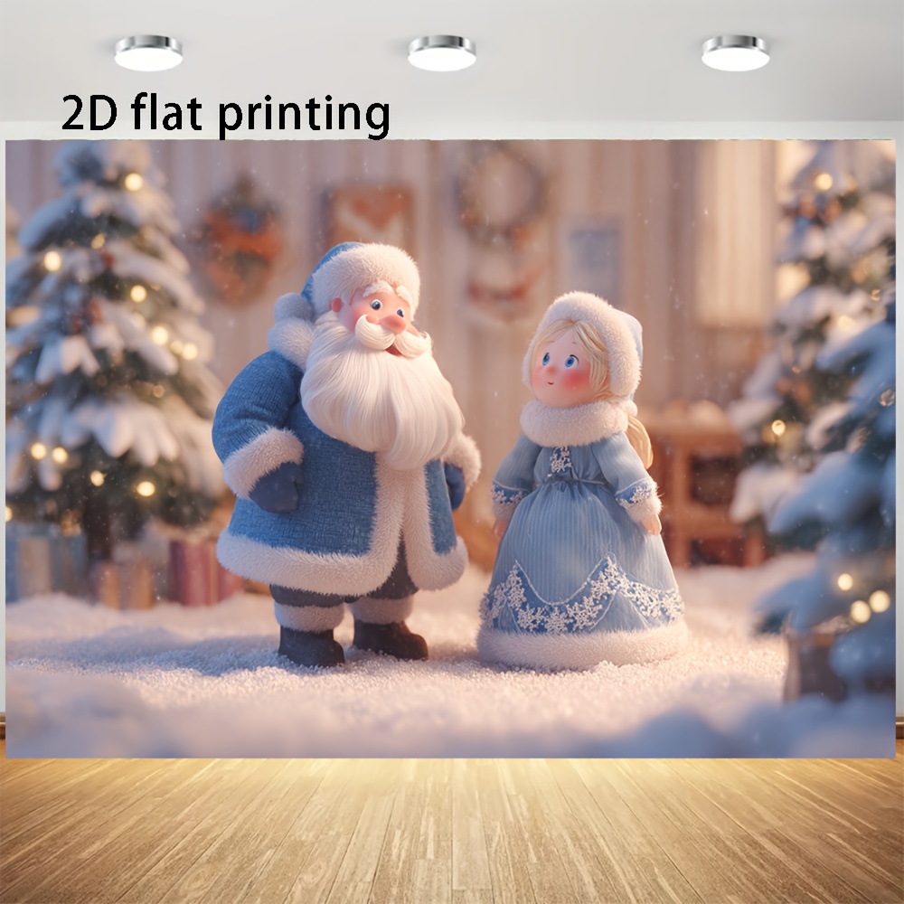 1pc winter   & father frost flat-printed paper dolls - 2d folklore characters with blue costumes & snowy backdrop, christmas tree decorations for parties, birthdays, graduations, home decor - easy-to-hang  - , durable flat print for indoor/outdoor use - festive   & father frost figure for winter   theme,   supplies, graduation celebration,  ,  , craft enthusiasts, 2d flat 0