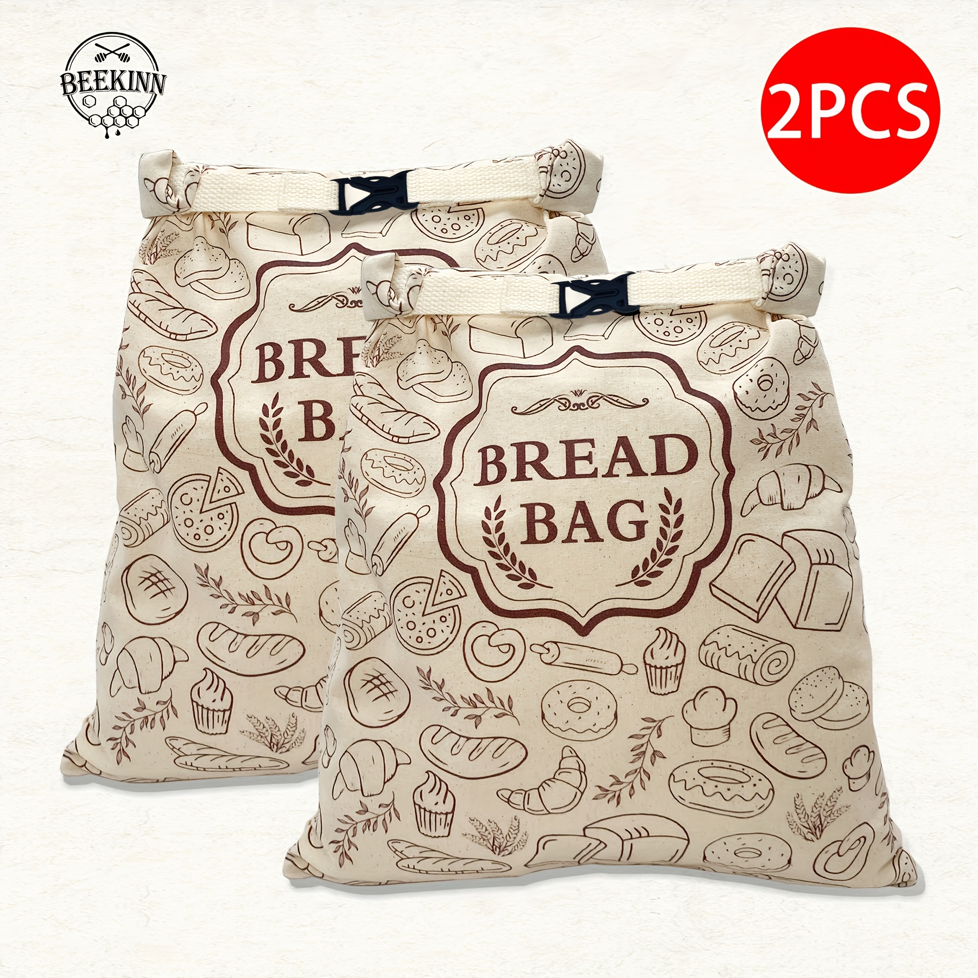 2/1 Pack Reusable Beeswax Bread Bags, Bread Bags For Homemade Bread, Beeswax Bread Bag To Keep Fresh, Sourdough Bread Bags