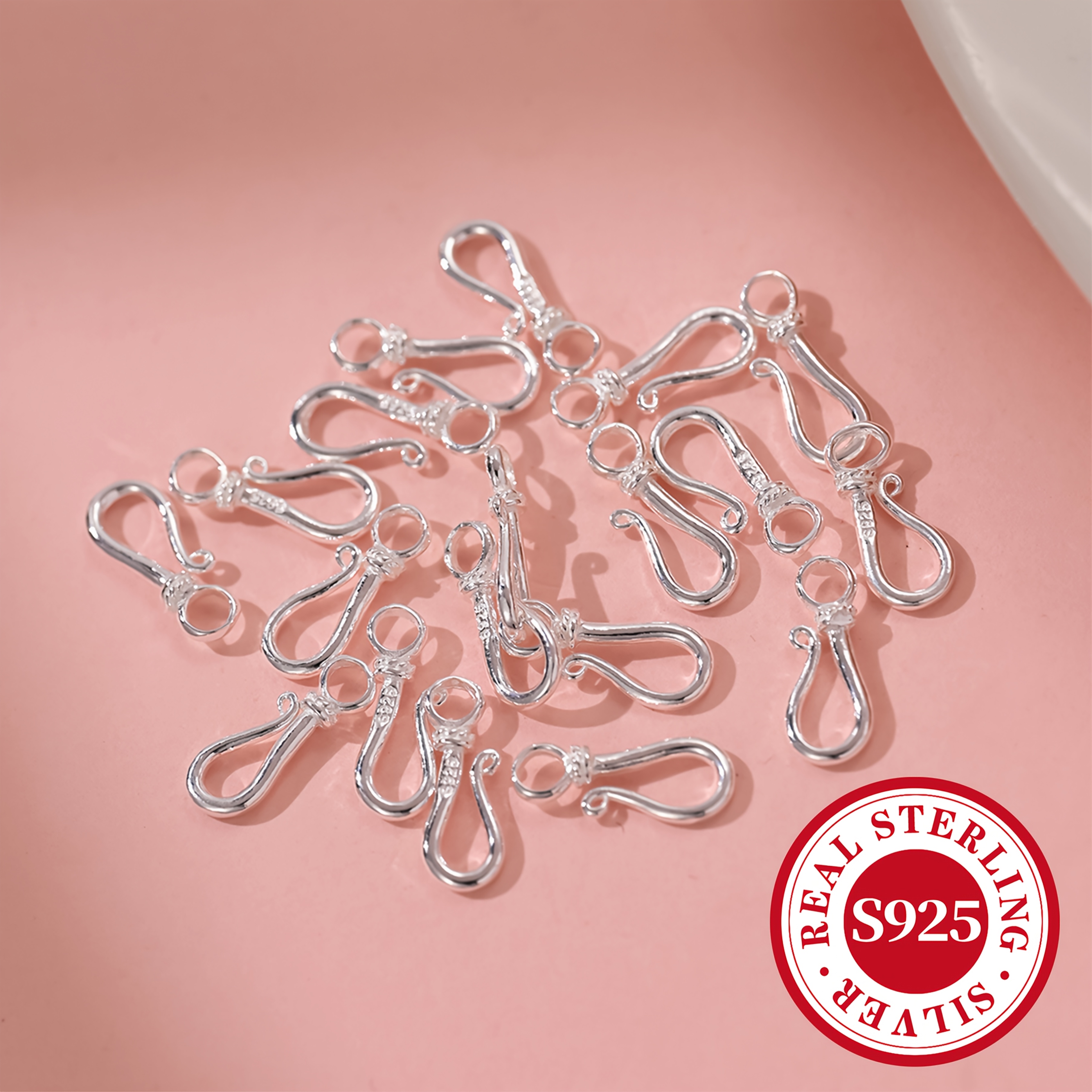 5pcs S925 Sterling Silver S-Clasp End Clasp for DIY