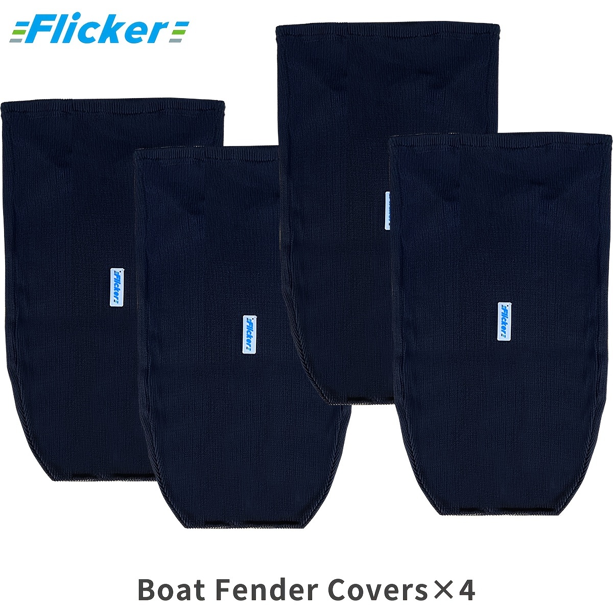 

Couvres de défenseurs de bateau Flicker 4-Pack, Protège-borneurs non étanches en matériau polyester , Convient aux défenseurs à œil et à tube de corde (Les défenseurs de bateau ne pas )