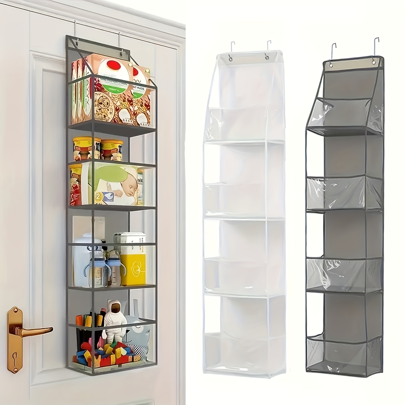 

4-shelf Transparent Over-the-door Hanging Organizer, Multifunctional Wall-mounted , Nice Stuff, Hanging Storage Organizer