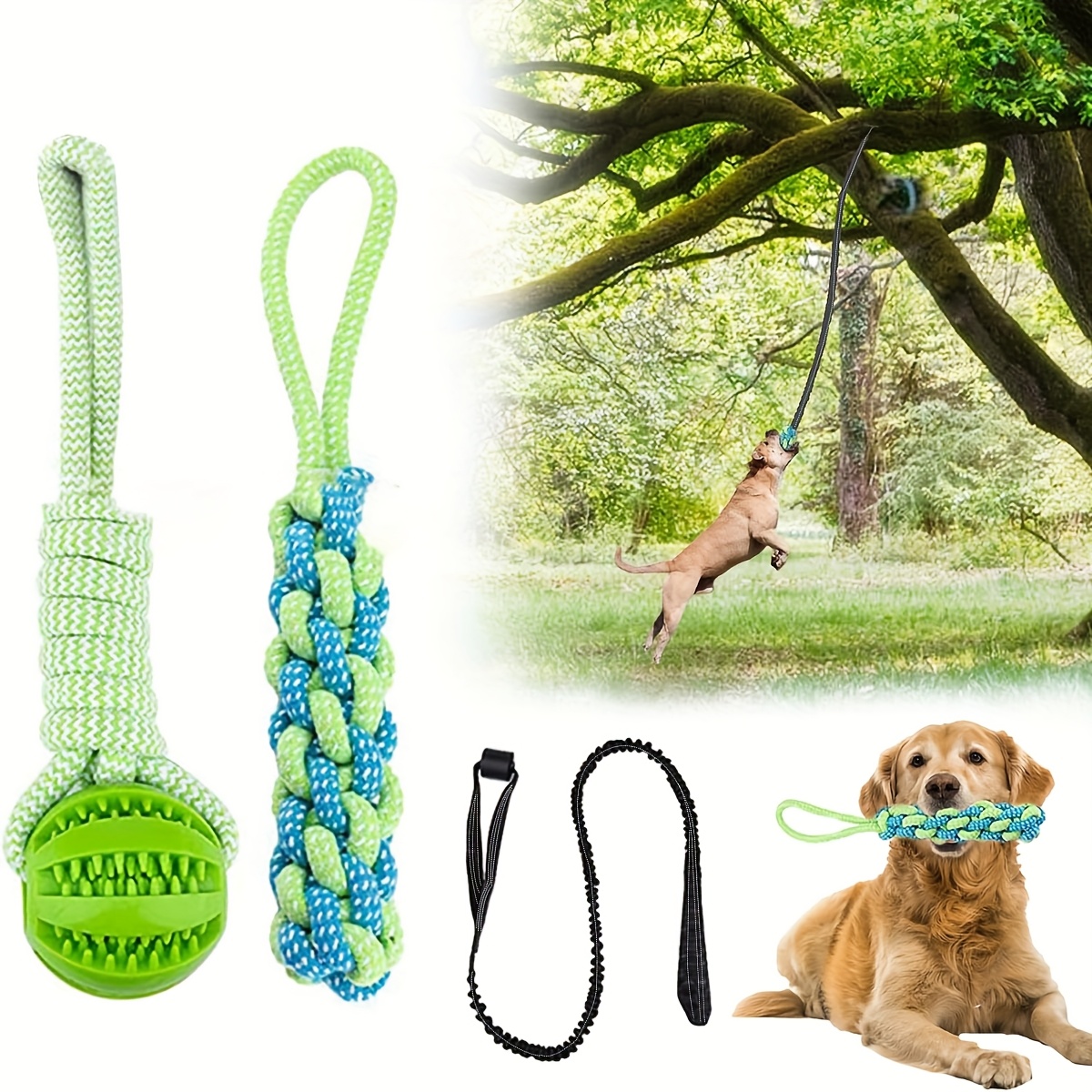 pet toy three piece set dog spring rod rope knot dog Temu