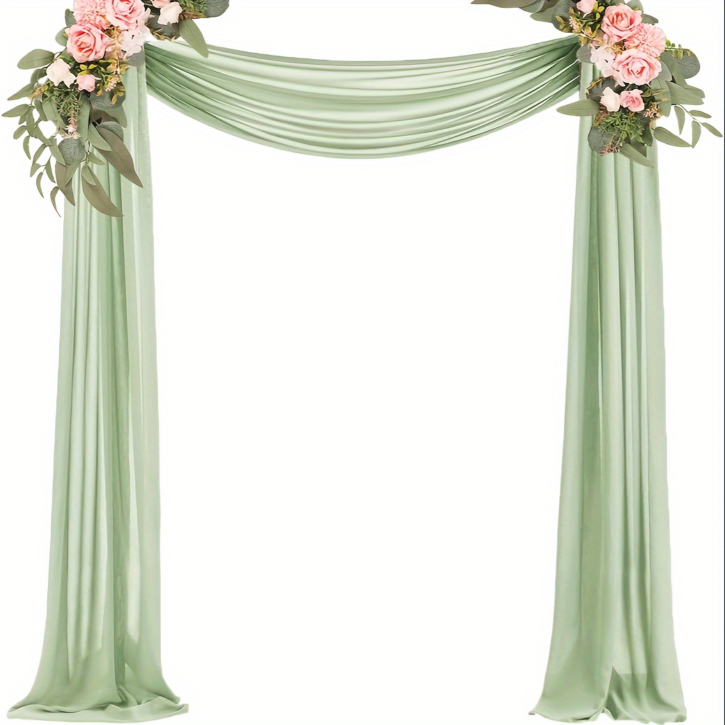 TEMU 1 Panel de Tela de Chifón Transparente de 72 cm x 500 cm para Colgaduras de de Boda, Cortinas para de Boda, Cenador, de , Despedida de Soltera,