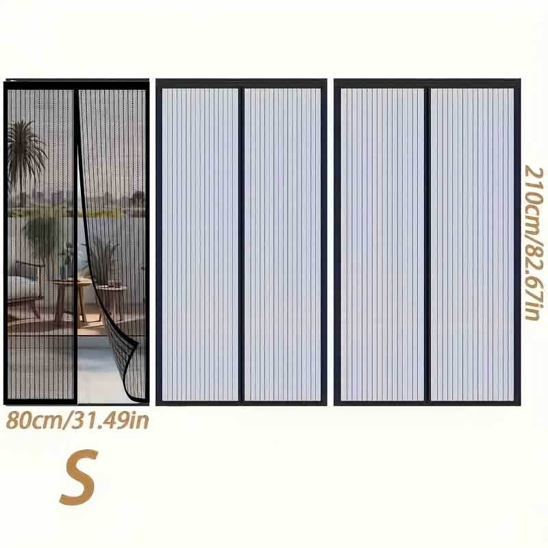 Magnetic Screen Door - Self-sealing, Heavy-duty Striped Mesh Curtain, Suitable For Room Types And Door Styles, Reliable To Use, Perfect Gift, Insect-proof For , Halloween/christmas Gift