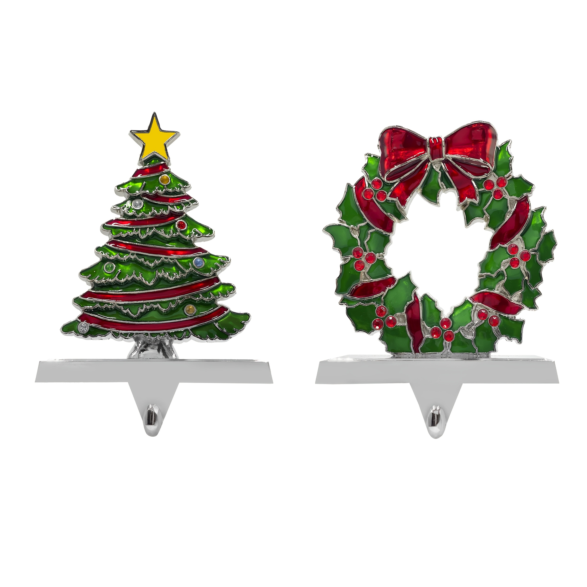Christmas Stocking Holder For Mantle Set Of 6 Christmas Stocking Hangers Hooks Non Slip Adjustable Xmas Stocking Fireplace Stocking Grips For