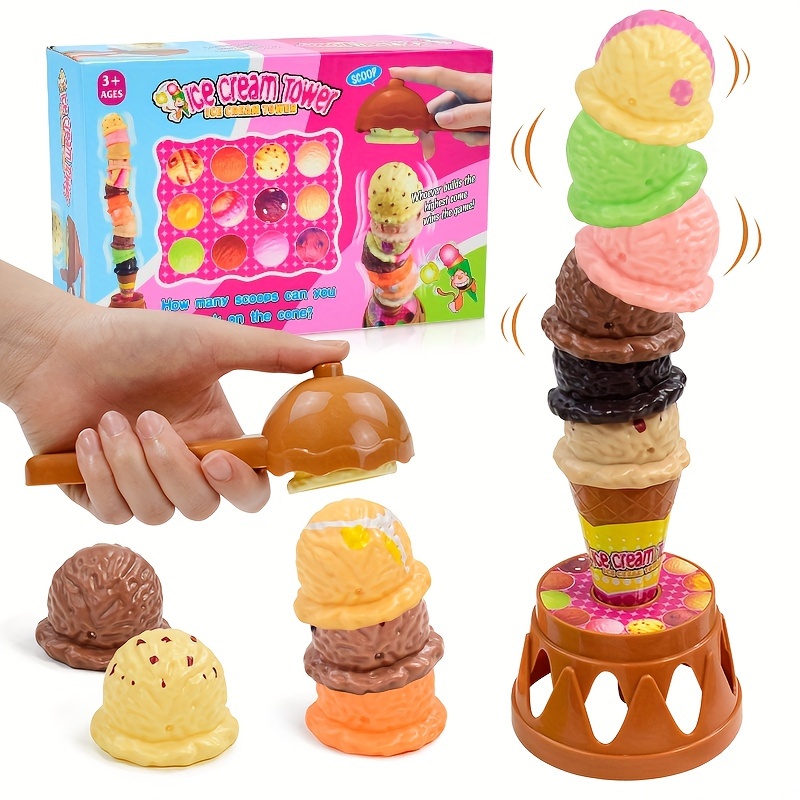 

Ice Cream Folding Joy Playing Home Toy, Hand Eye Coordination Parent Child Interactive Desktop Game, Early Education Puzzle Toy