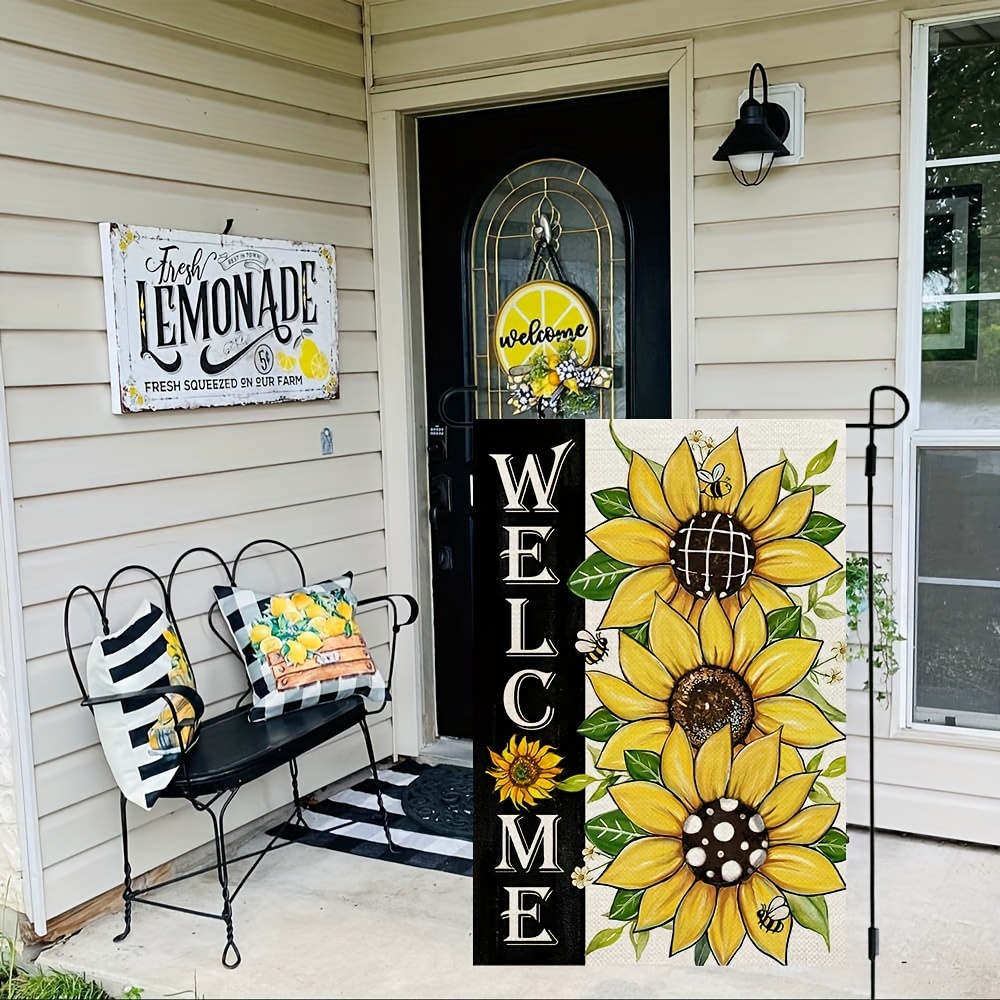 

1pc, Summer Sunflower Garden Flag, Summer Decoration, Holiday Flag Outdoor Courtyard Decoration, Home Decor, Outdoor Decor, Yard Decor, Garden Decorations