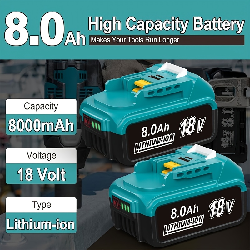1pc 18v ah battery li two usb Temu United Kingdom