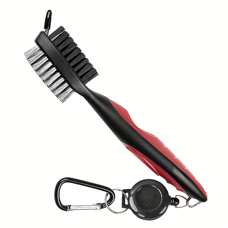 TEMU Brosse de nettoyage pour le golf : Nettoyeur multifonctionnel pour tête de club avec poils en nylon et en acier - Accessoires de golf