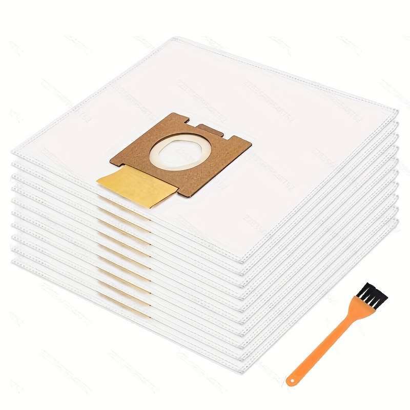 White 10pcs Vacuum Cleaner Dust Bags + Cleaning Brush