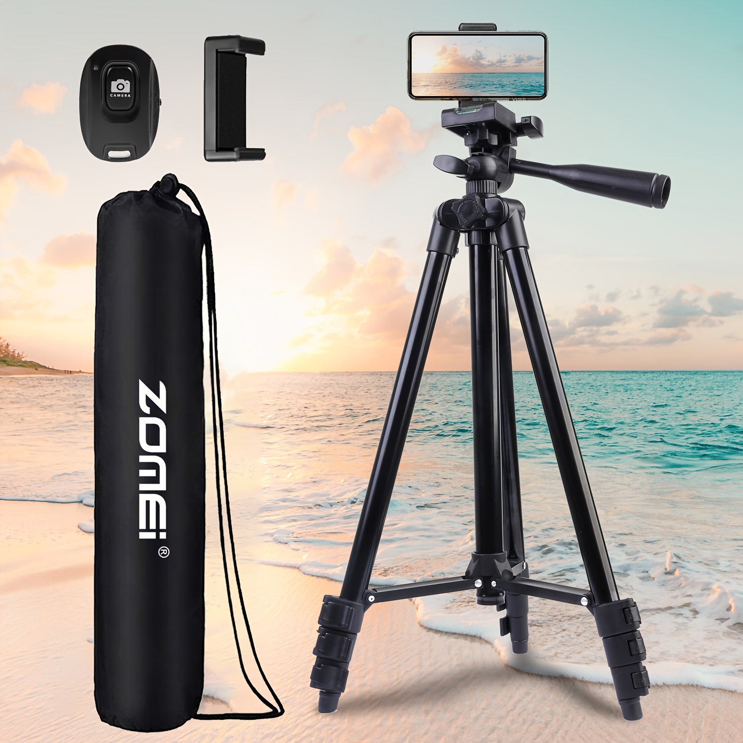 

Tall Phone Tripod, Tripod For Outdoor Phone And Universal Clip, Compatible With Phone/android//live