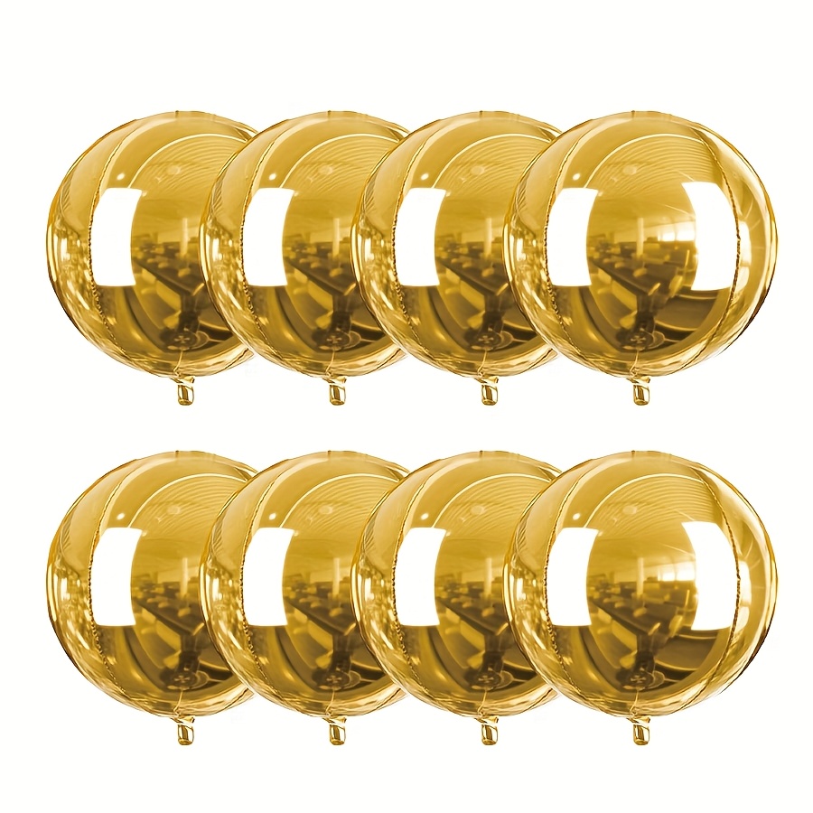 TEMU 8pcs Golden 4d Mirror Balloon, Festival And Party Decoration, Anniversary Decoration, Decoration, Birthday Party Decoration, Wedding Decoration,