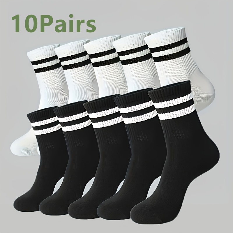 5/10 Double Striped Long Socks, Suitable for Men and Women - Versatile Casual Sports Socks