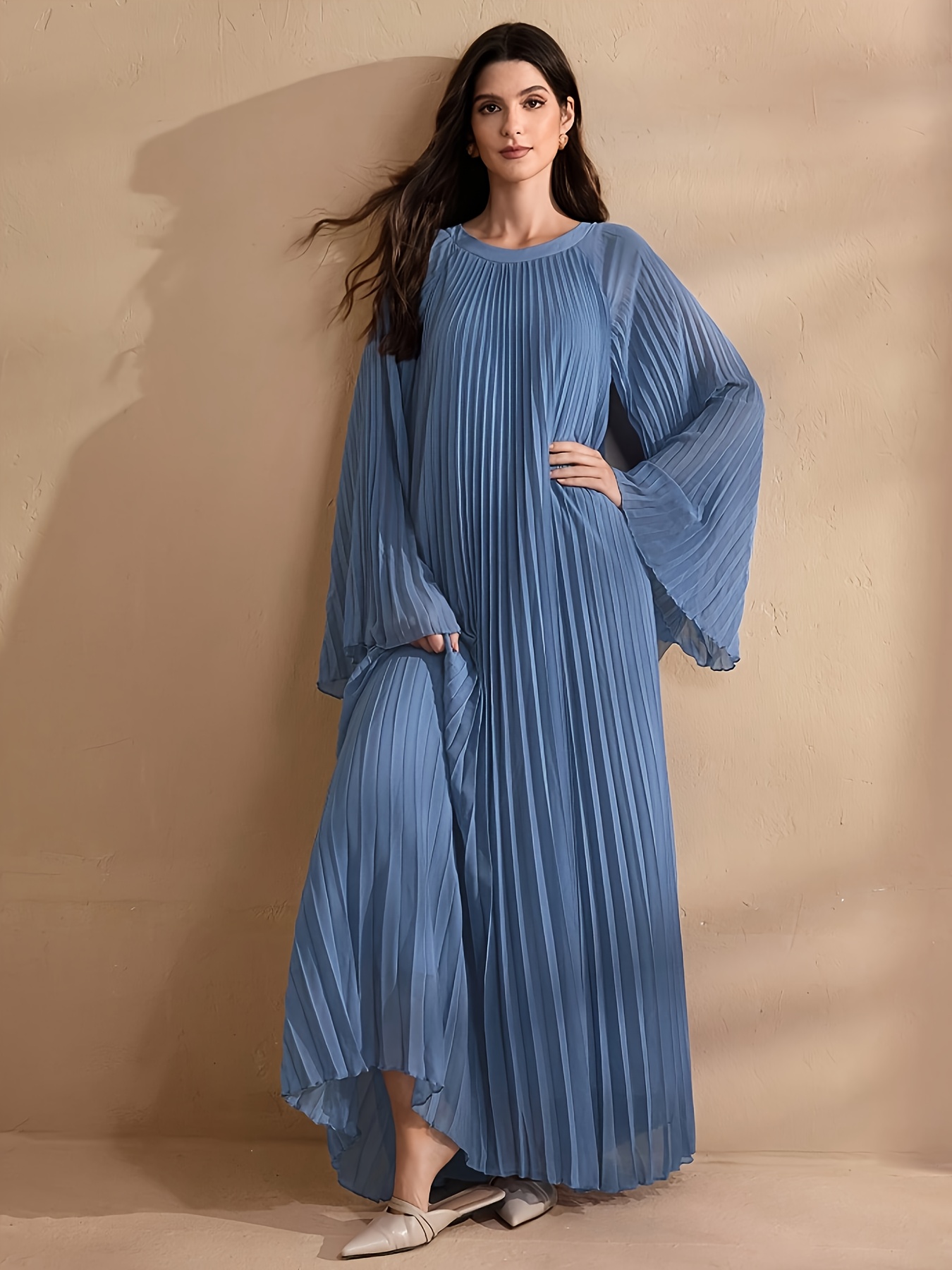 princess polly baby blue dress She Gets Her Way Mesh Maxi Dress - Blue/combo main image 1