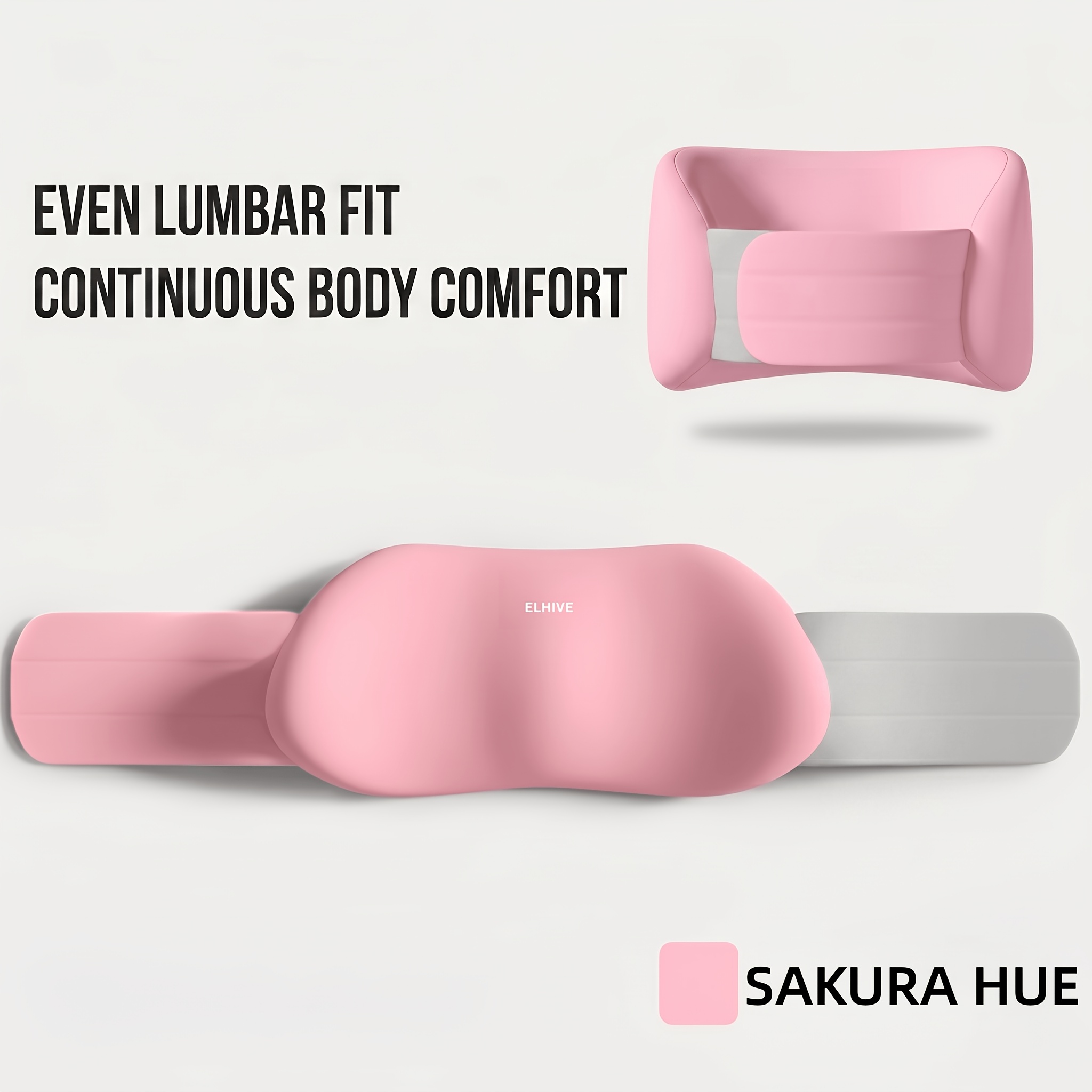 TEMU Oreiller de taille enveloppant à 360° pour dormir, longueur étendue 140 cm / 55,12 po, coussin de lit réglable pour le bas du dos avec sangle,
