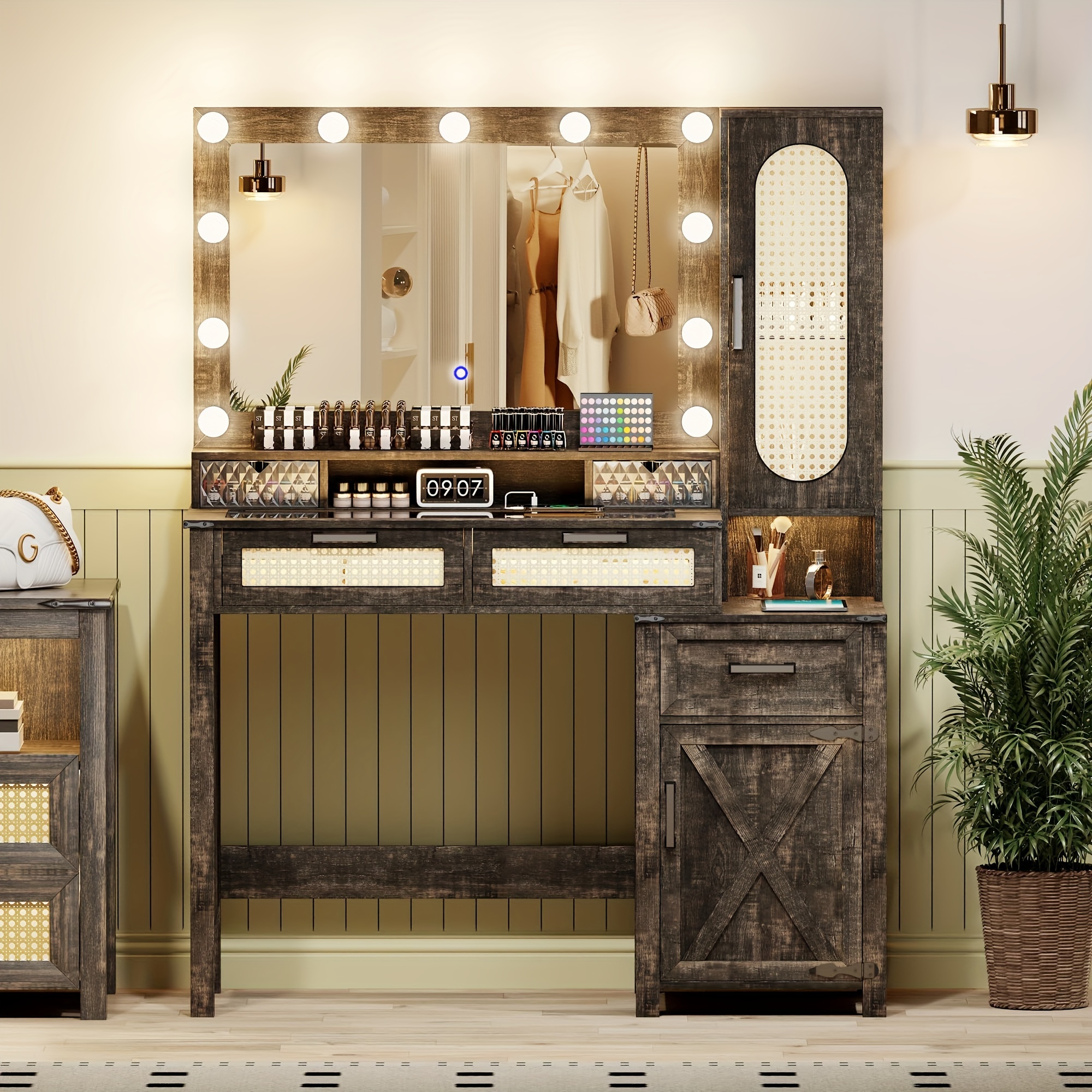 Rustic makeup vanity desk sales
