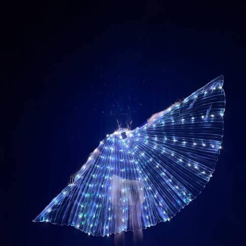 1pc 110cm 43 31in luminous dance wing belly dance wing 3pcs aa battery battery is not included