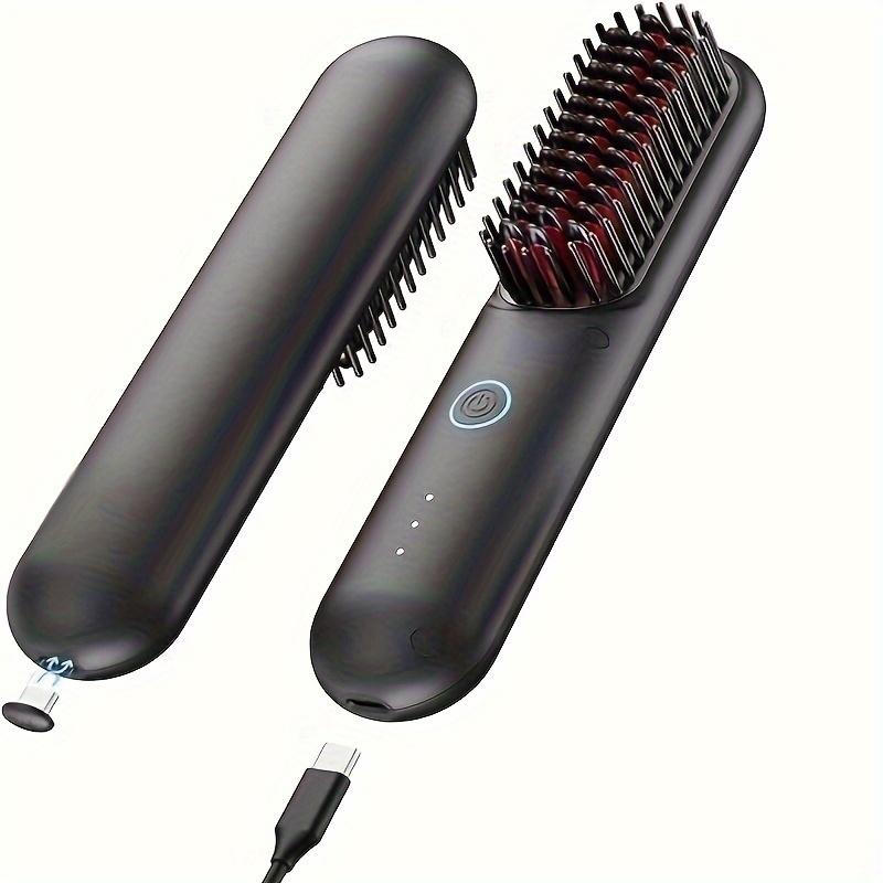 

Wireless Negative Portable Travel Straight And Curly Hair Straightener Comb Women's 's Beard Straightening Brush Ceramic Coating Lightweight And Easy To Refill Hair, Anti-scalding, Home Use