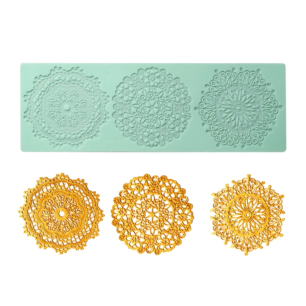 

1pc Elegant Lace Silicone Mold For Cupcake & Fondant Decorating -, Kitchen Baking Accessory