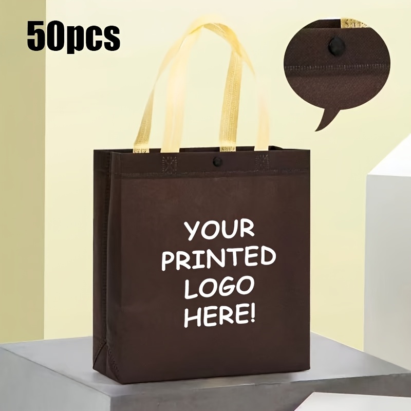 50 Customizable Solid Color Tote Bags with Snap Buttons