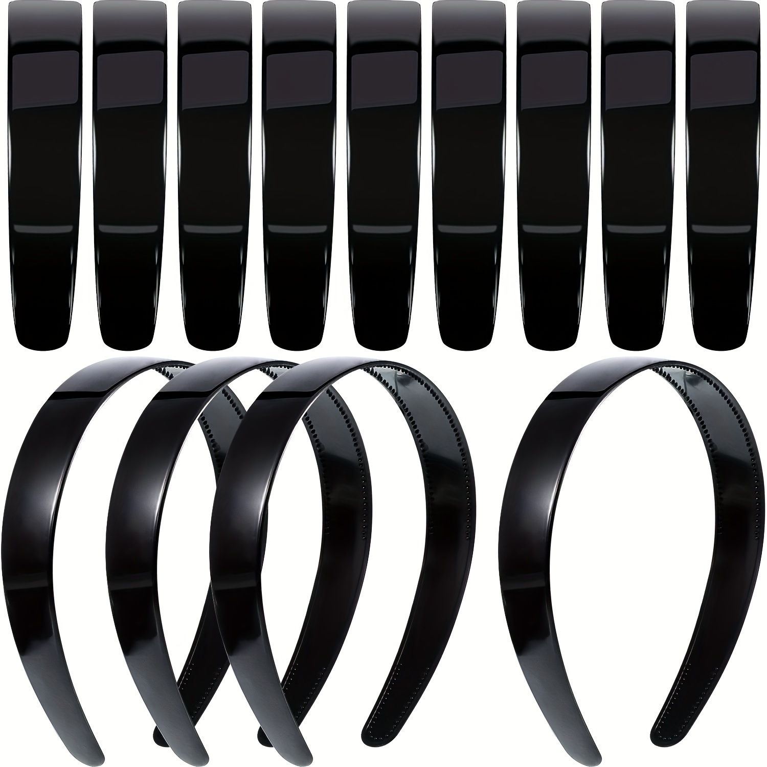 E-shop 10 Stück 1 Zoll Mode Klassisch mit Zähnen Damen Handgefertigtes Plastik Stirnband Einfarbiges Plastik Haarverzierung Stirnband Kopfbedeckung
