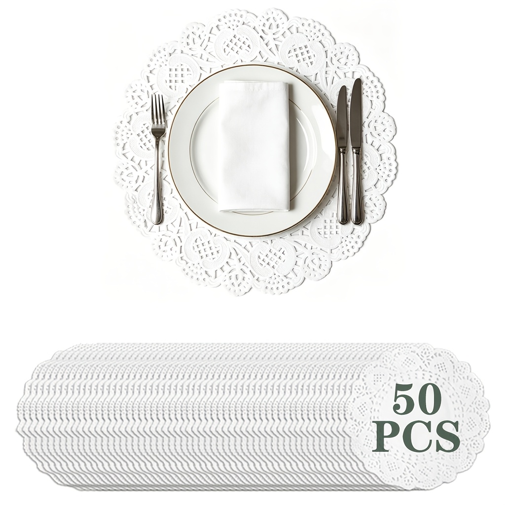 TEMU 50/140 pezzi di tovagliette di carta usa e getta, facili e belle, tovagliette multiuso, decorazioni da da 12 pollici, adatte per di matrimonio,