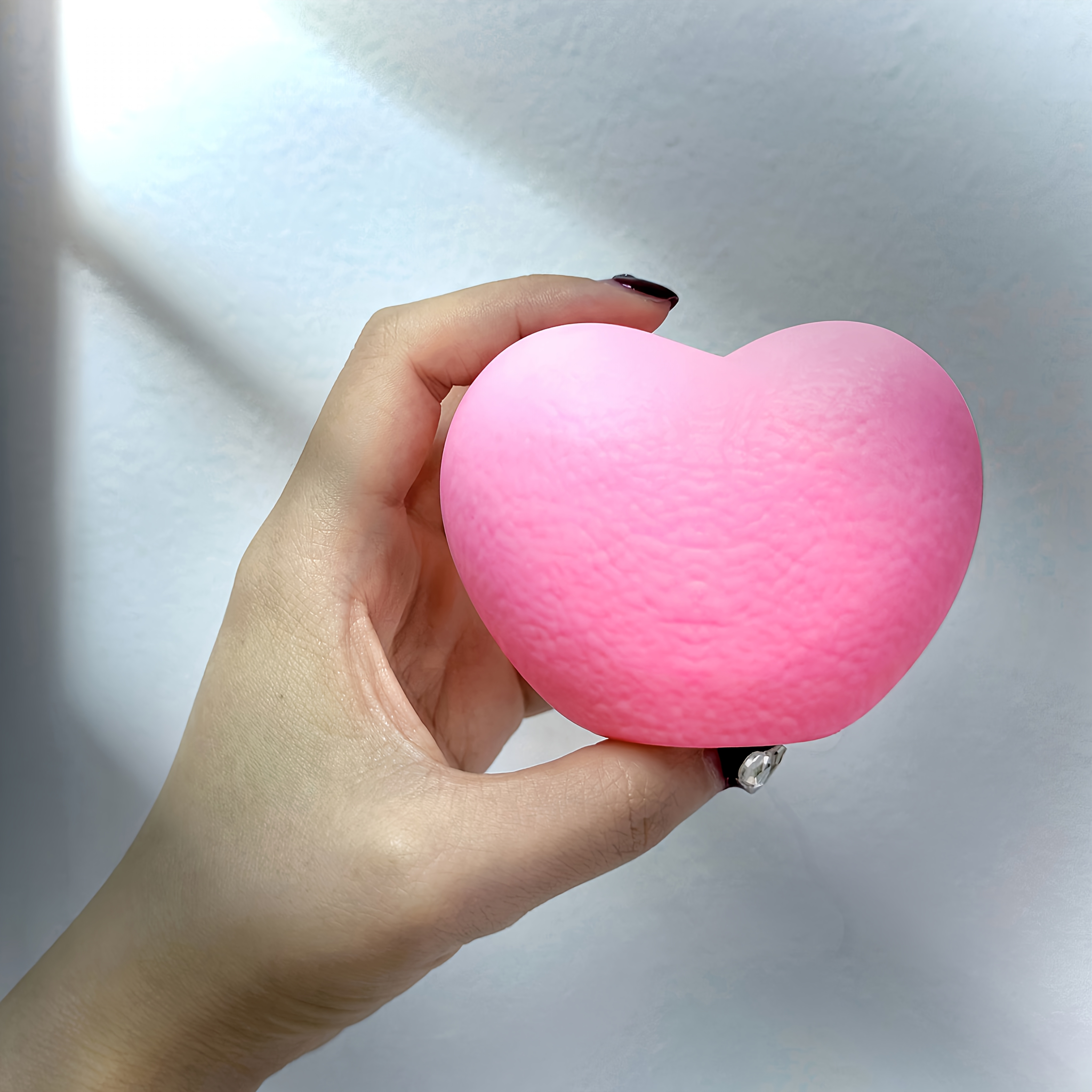 Image of 1pc, Heart Shaped Night Light, Cute Pink Bedside Lamp, Non-rechargeable Button Battery Powered, Home Decorative Lamp, Living Room Lighting Gift Idea, Halloween