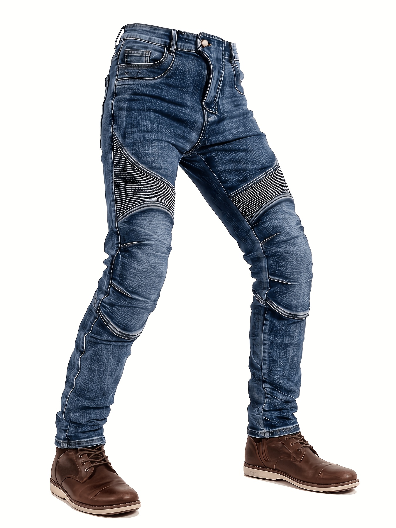 mens     fit riding pants knee design motorcycle racing overalls wear resistant breathable outdoor riding equipment   versatile