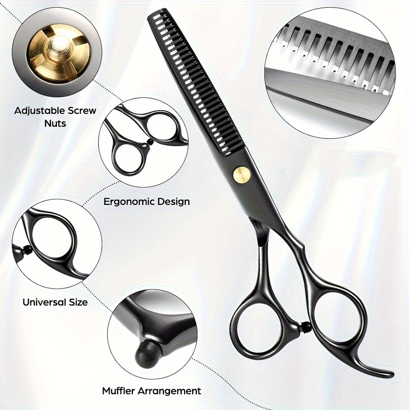 Set di cesoie per assottigliamento della forbice, taglio / forbici per  parrucchiere / texturizzazione per parrucchiere, forbici per capelli da  salone-9