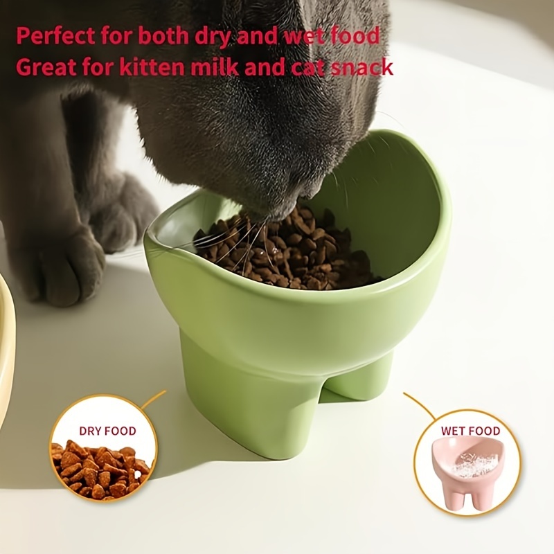 set of 4 elevated cat bowls plastic raised cat bowls slanted elevated pet food and water bowls cute anti vomiting food dishes pet feeders suitable for cats and small dogs elephant   in random colors Product details 1