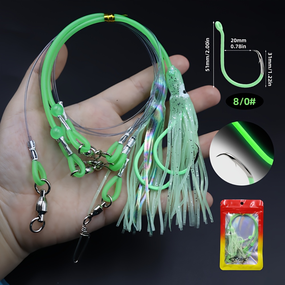 E-shop Meeresangel-Tiefsee-Drop-Rigs mit hochfestem Semi-Carbon-Schnur-Lager dreidirektionalem Wirbel sowie leuchtendem Kreis-Widerhaken,