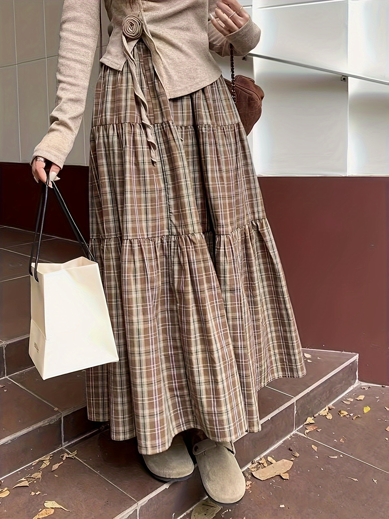 * Women's Elegant A-Line Dress - Square Neck Long Sleeve Solid Color Machine Washable * Versatile Casual & Formal Wear, Timeless Fashion Outfit, Nontransparent Fabric