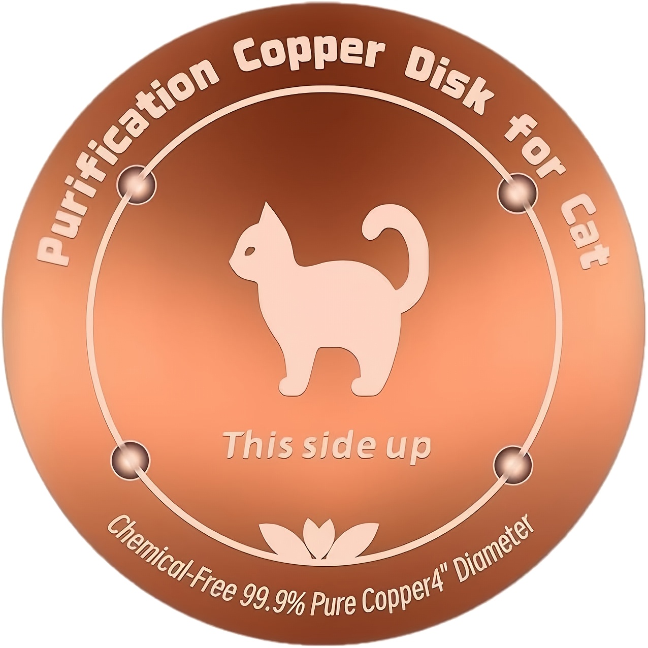 TEMU Purificateur d'eau universel pour animaux de compagnie en cuivre de 4", 99,9 % de cuivre pur, convient aux chiens, chats, bovins et poules,