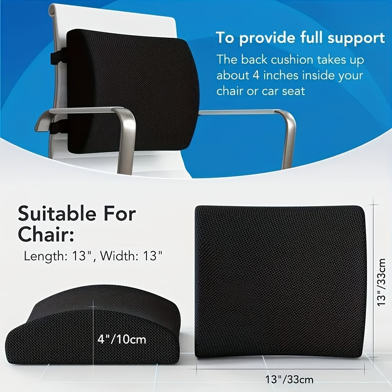 seat cushion lumbar support pillow with adjustable strap chair cushions for adjustable shoulder strap back support with washable cover memory foam for car travel and wheelchair black Product details 1