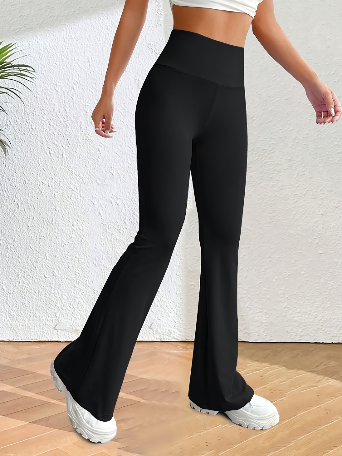 womens high waisted bell   gymnastics pants tummy control full length leggings with   lifting medium elastic pants for for   wear solid colors
