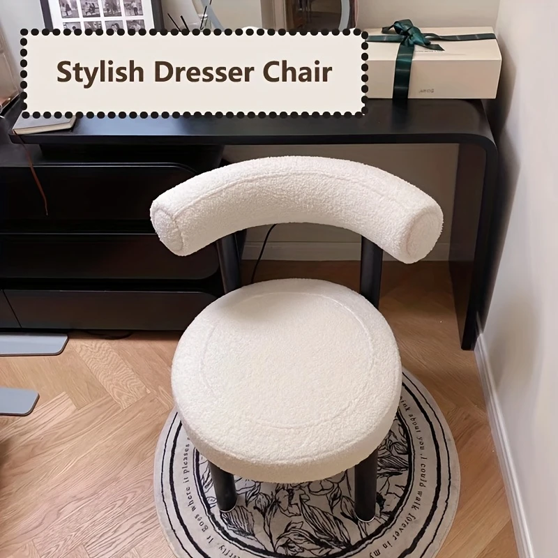 1pc cream soft upholstered dining chair vintage style armchair with solid wood legs no versatile fit for home and hotel use details 5