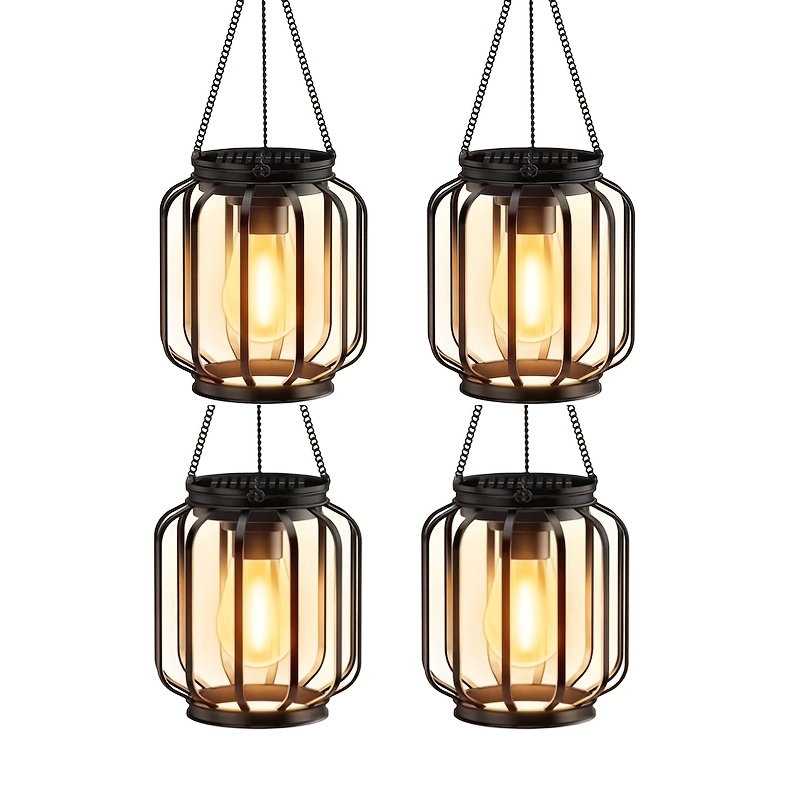 Image of 2/4pcs Solar Lights For Garden Local Warehouse, Solar Lantern Outdoor Ip44, Halloween Decorations Outdoor, For , , Gardens, Patios, Decks, Housewarming Gift
