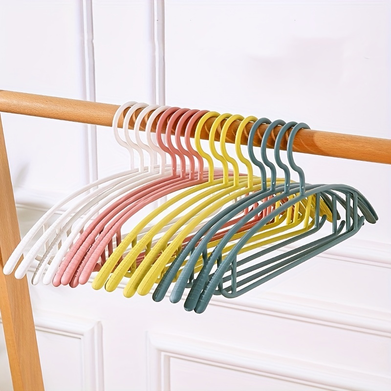 

10pcs Plastic Clothes Hanger, Non-slip Dry And Wet Clothes Rack, Space Saving Clothing Organizer For Bedroom, Closet, Wardrobe