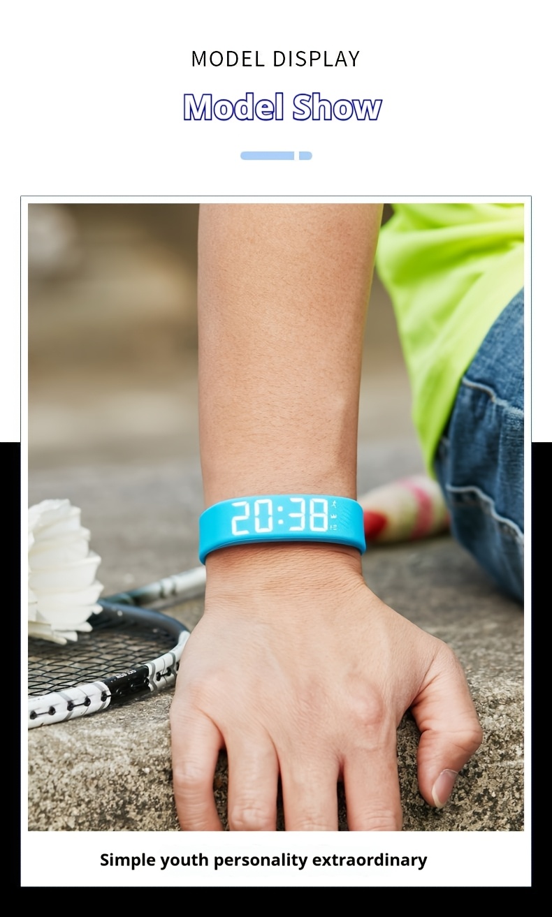 Unisex Fashion Sports Watch with Silent Vibration Alarm, Calorie Counter, Pedometer & Stopwatch - Soft Silicone Band, USB Rechargeable, High Quality Digital Display - Perfect Gift for Teachers, Holidays & Everyday Use, Fitness Tracking Watch, Sleek Watch Design, Digital Timepiece