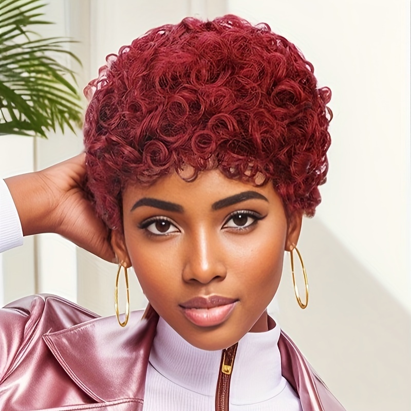 Short Wavy Wig Red Women s Short Curly Wavy Wig Shoulder Temu