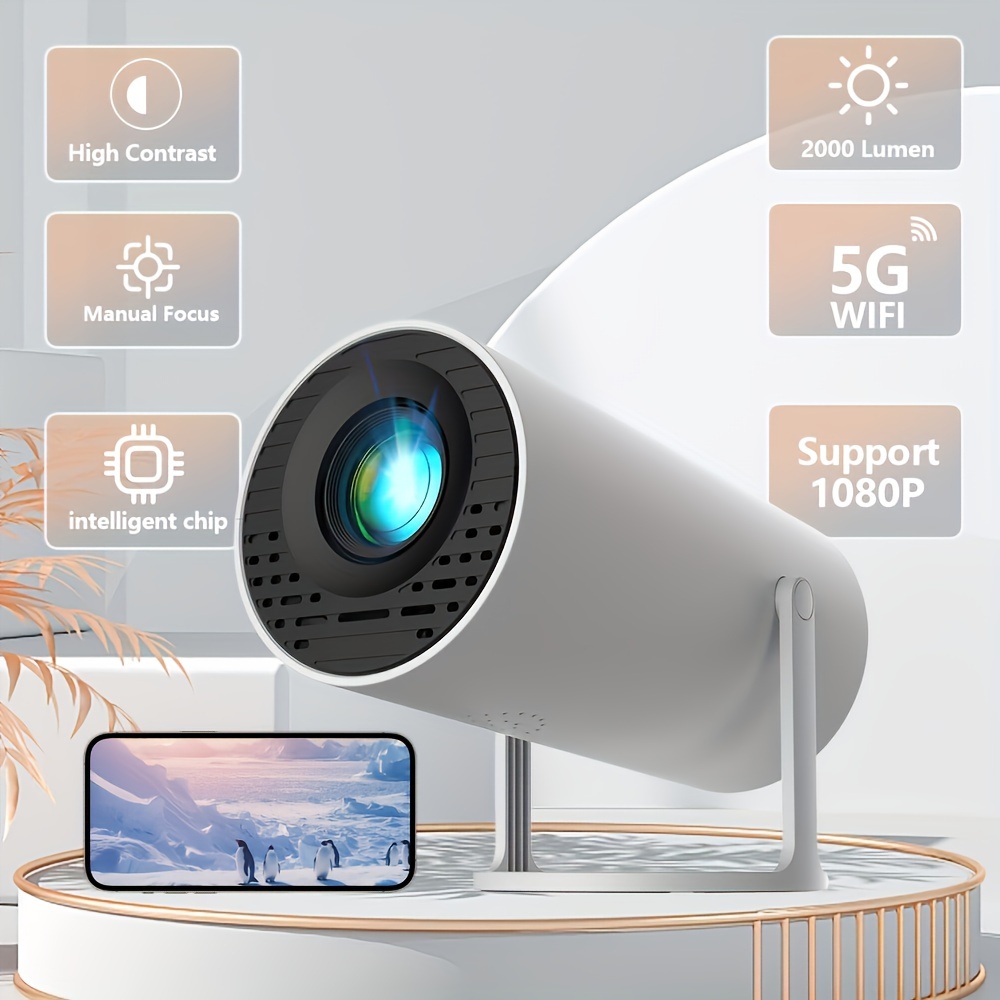 hy300minl mini lcd home theater projector wireless wifi connection desktop installation remote control usb power supply 180 adjustable projection angle native vga details 0