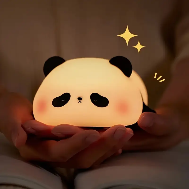 led cute lying bear night light adorable panda lamp desktop decoration     usb rechargeable   with a usb data cable perfect and fun for parties and easter gifts Product details 5